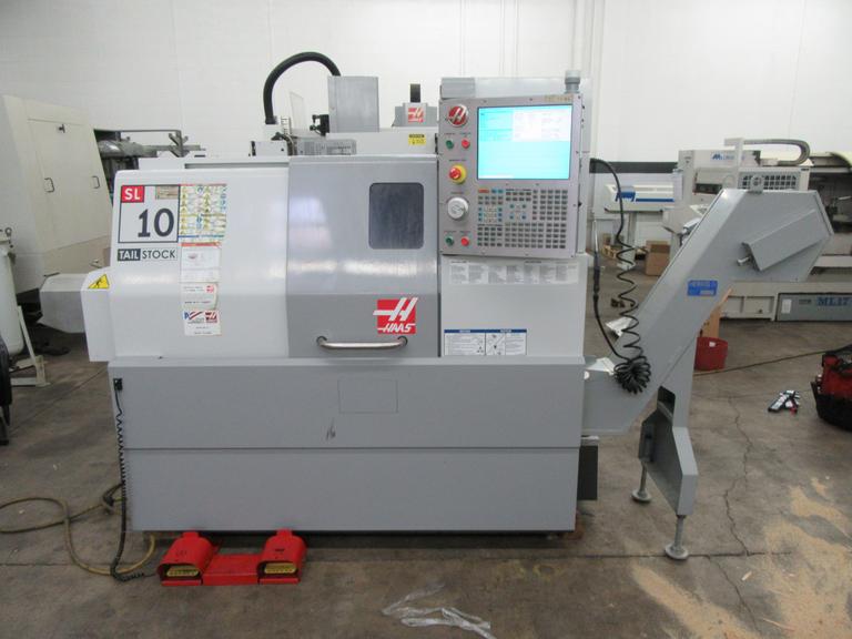 Haas SL-10 CNC Turning Center with Tailstock and Chip Conveyor, LIKE NEW!! 632 Spindle Hours!!