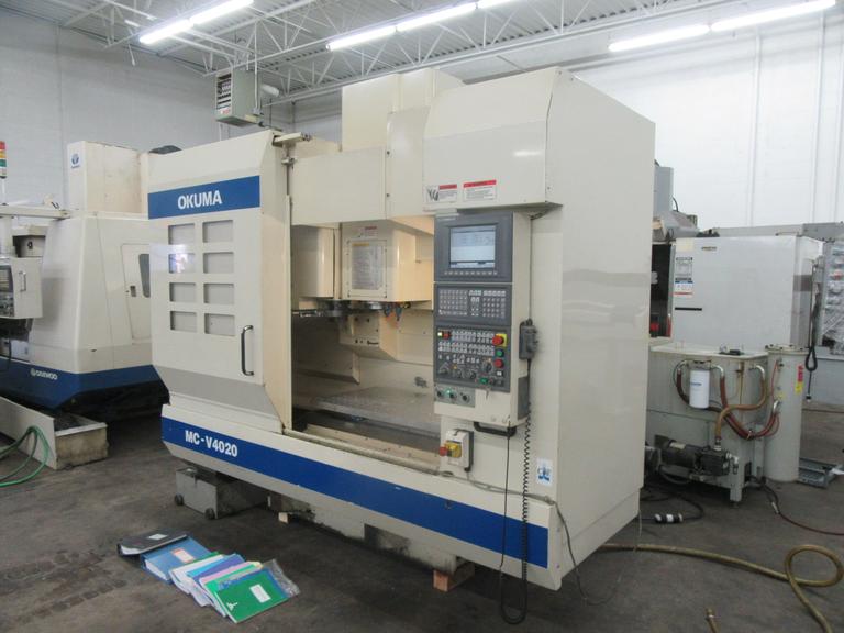 Okuma MC-V4020 CNC Vertical Machining Center with Chip Blaster Thru Spindle Coolant