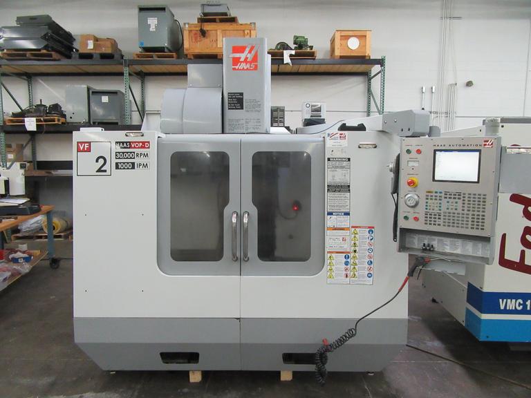 Haas VF-2 30,000 RPM CNC Vertical Machining Center with Twin Arm Tool Changer and Probing