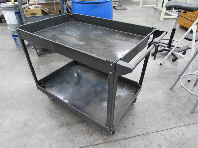 Metal Cart with Upper and Lower Shelves