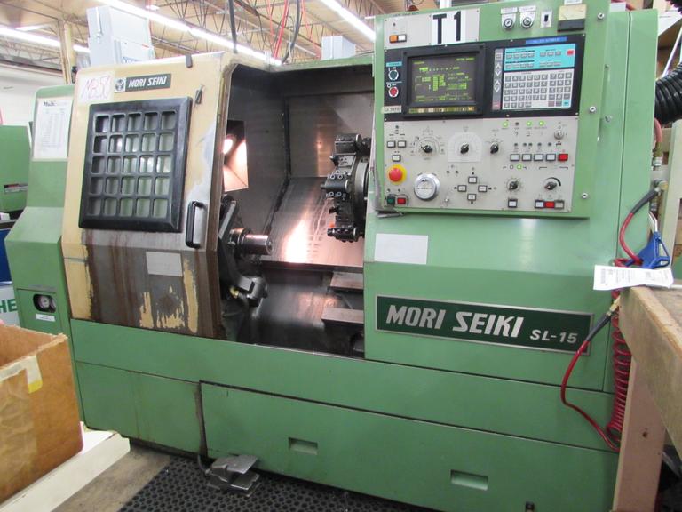 Mori Seiki SL-15 CNC Turning Center with Tailstock, Chip Conveyor, and Tool Presetter