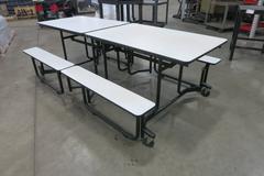 (5) Matching Folding Lunch Tables with Benches