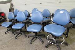 (10) Chairs, Adjustable on Casters