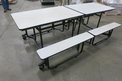 (5) Matching Folding Lunch Tables with Benches