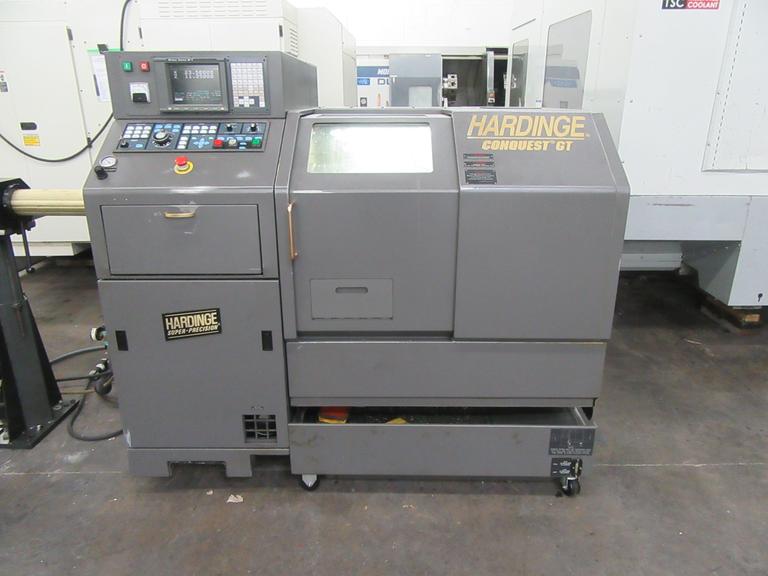 Hardinge Conquest GT-27 CNC Gang-Style Turning Center with Parts Catcher and SMW Omnibar 8' Bar Feed