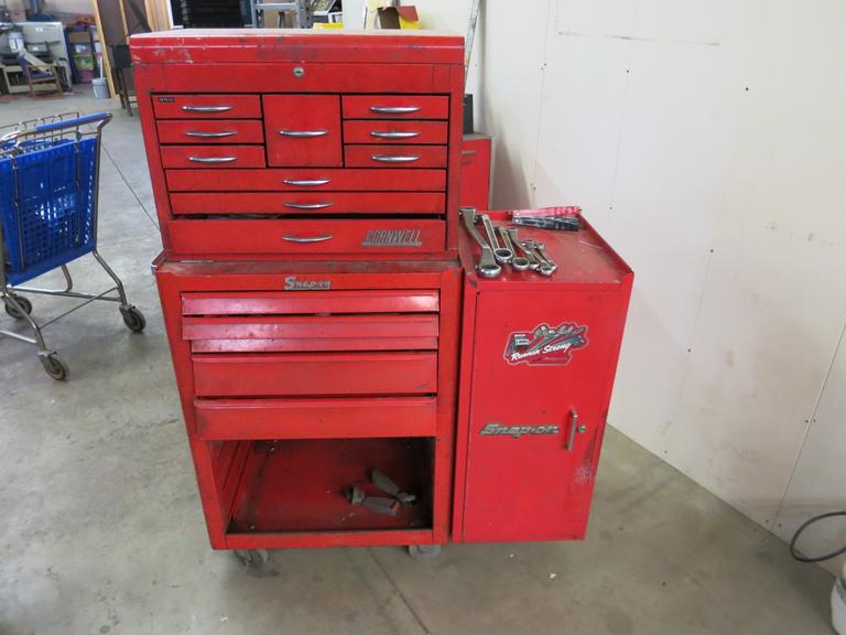 Snap-on Rolling Tool Cabinet with Cornwell Top Tool Box - With Contents