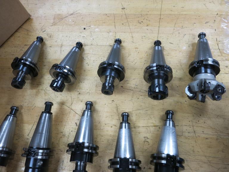 Cat 40 Taper Tool Holders (10): (7) ER16 Collet, (2) ER25 Collet, (1) Shell Mill