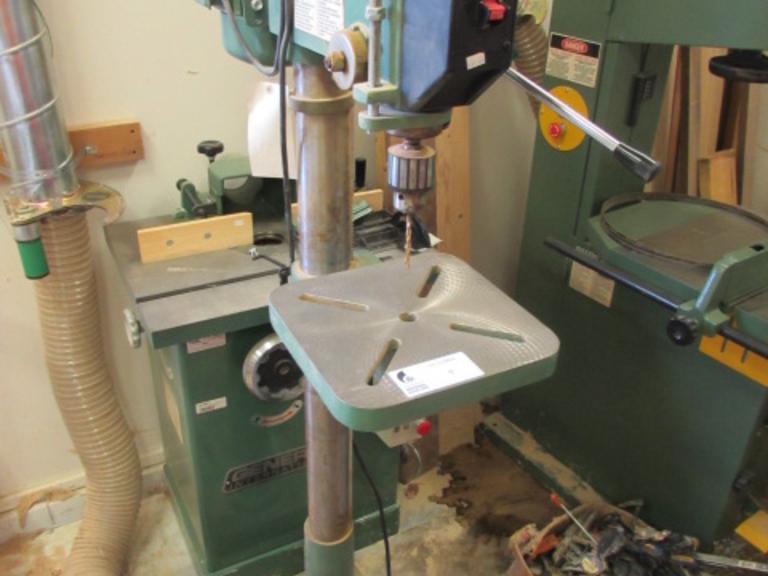 General International Model 75-200MINC Drill Press. 8.5" Throat, 12"x12" Tilting Table, (12) Spindle Speeds, 3/4" Capacity Golden Goose Drill Chuck, 3/4HP Motor, 120V Single Phase