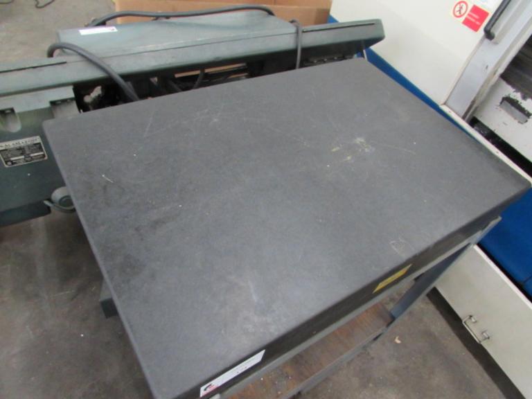 Machines Used DoAll Grade A Granite Surface Plate. 36"x24"x5' Stone, Lip on Short Edges