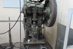 Bliss No. 3 OBI Punch Press.  Flywheel Type, Mechanical Clutch, Approx 30-Ton Capacity, 2" Stroke, 2" Ram Adjustment, 20"x10.5" Bed, 10"x8" Ram, 9" Opening in Back, Dual Palm Buttons, Die, 1.5" Thick Bolster