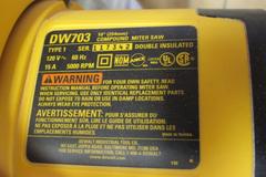 DeWalt Model DW703 Compound Miter Saw.  10" Blade Capacity