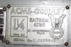 Acme Gridley RA-6 6-Spindle Automatic Screw Machine.  1-1/4" Capacity, 1-1/4" Round Collet Capacity, 7/8" Square Collet Capacity, 1-3/32" Hex Collet Capacity, 7" Max Stock Feed Length, 6" Max Turning Length, 302 to 2370 RPM Spindle Speeds