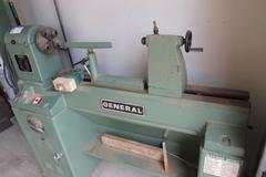 General Manufacturing Model 26020-1 Wood Lathe.  20" Swing Over Bed, 36" Between Centers, (10) Spindle Speeds: 410 to 3250 RPM, Steady Rest, Tool Rest, Tracer, 64" Bolt-On Bed Extension, 2HP Motor