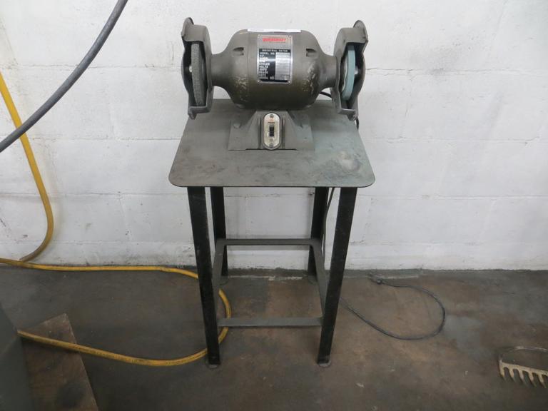 Duracraft 50-6RX-G Double End Grinder on Work Table, 1/2HP, 3450 RPM, 115V