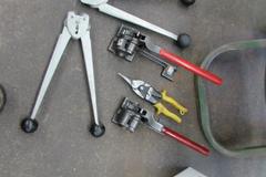 Banding Cart with (2) Tensioners, (2) Crimpers, Steel Strapping Seals & 5/8" Metal Banding