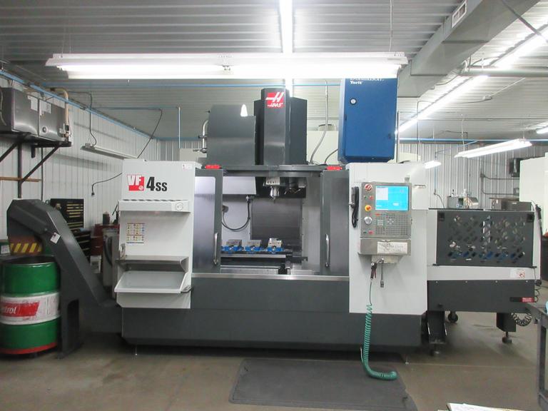 Haas VF-4SS APC CNC Vertical Machining Center (NEW 2012) Pallet Changer, Thru-Spindle Coolant, 40 Station ATC, Probing System