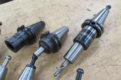 (7) Assorted Cat 40 Tool Holders Including (3) with Drill Chucks