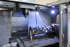 Haas VF-5/50 Cat-50 Taper CNC Vertical Machining Center with Through Spindle Coolant, 2 Speed Gearbox Spindle, 4th Axis Drive & Wiring