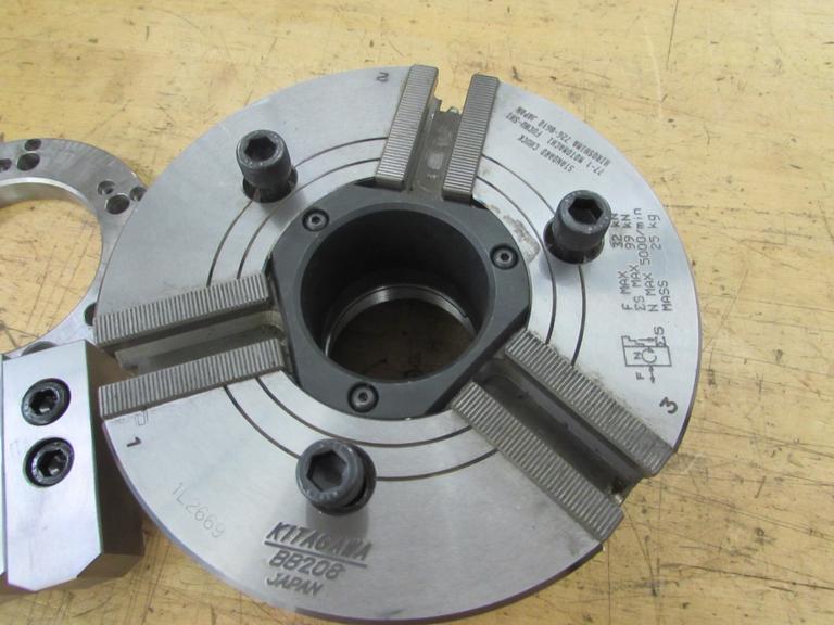 Machines Used Kitagawa BB208 8" 3Jaw CNC Lathe Chuck with Jaws