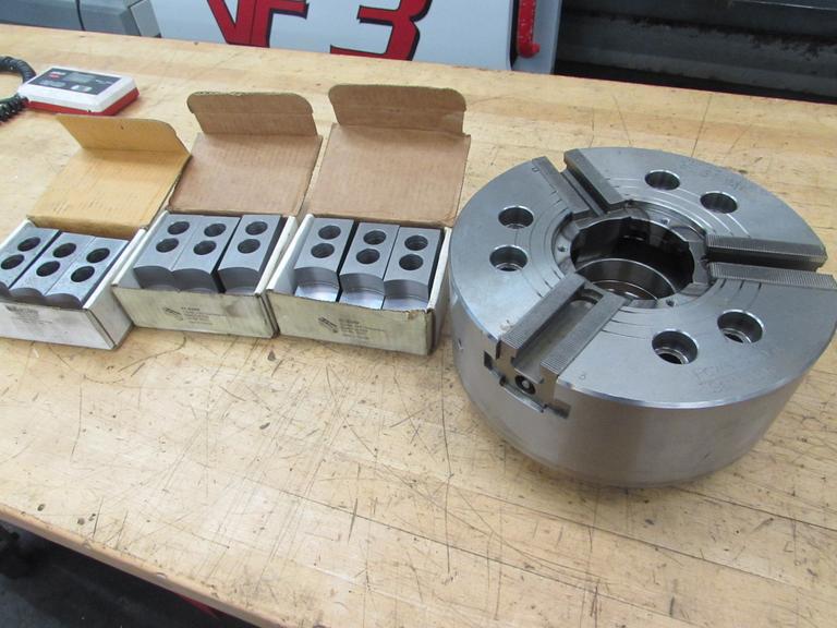 Samchully HS-210 PowerGrip 10" 3-Jaw Chuck with 3-1/4" Hole and (3) Sets of Steel Jaws