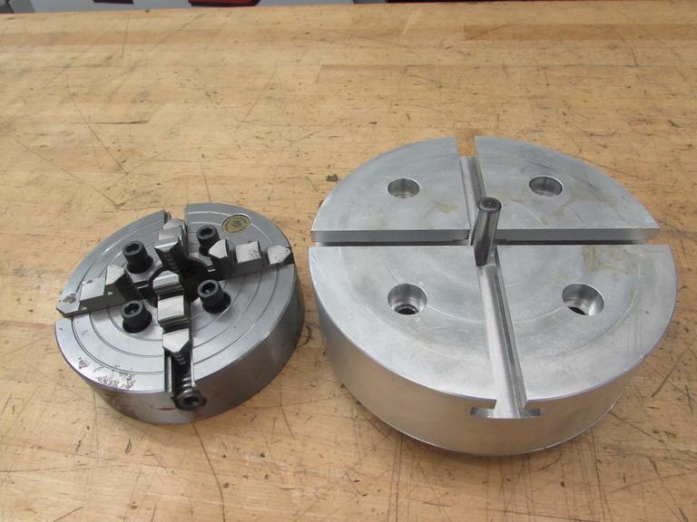 Bison 6-1/4" Bolt-On 4-Jaw Chuck with 1-1/4" Hole and Aluminum Adapter Plate