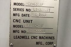 Leadwell MCV-610AP CNC Vertical Machining Center with Fanuc OMF Control