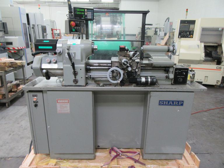 Sharp Model 1118H HLVH Style Toolroom Lathe, 11" x 18" with 2 Axis DRO