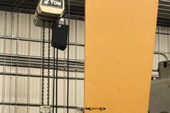 Caldwell 2-Ton Capacity Free-Standing Jib Crane with Coffing 2-Ton Electric Hoist