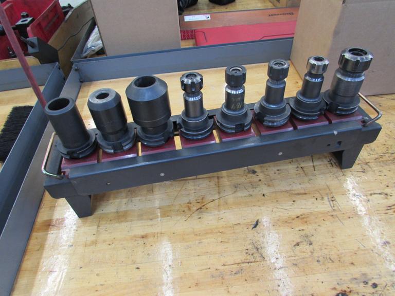 (8) Total CAT40 Tool Holders w Rack