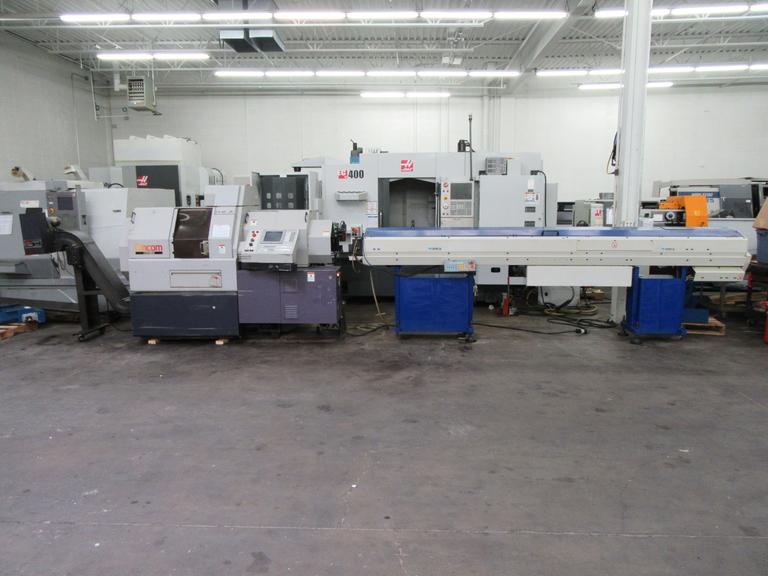 Citizen L25  CNC Swiss Screw Machine with Live Milling, Iemca MiniBoss 325 CNC Magazine Bar Feed, Chip Conveyor