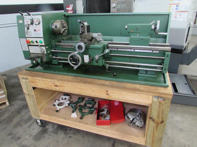 Grizzly G4003 Removable Gap Engine Lathe with Chucks, Rolling Bench and Single Phase Motor