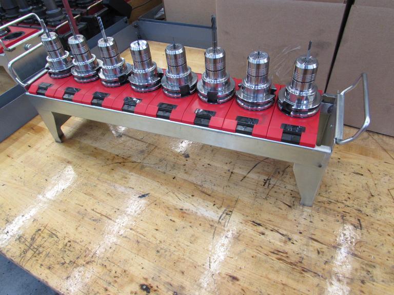 (8) Centro ER20 CAT 40 Tool Holders w Rack