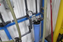 Deionized Water System with Pumps, Valves and Filter Mounted on Metal Framework
