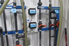 Deionized Water System with Pumps, Valves and Filter Mounted on Metal Framework