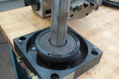 Haas HRT-A6 Brushless Drive Rotary Table with Cables and Interface, 8.25" 3-Jaw Chuck, Sigma-1 Servo Motor, A1-6 Spindle Nose Mount, 16C Air Collet Closer.