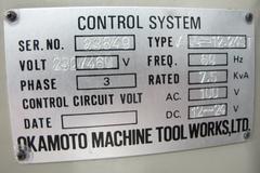 Okamoto ACC-12.24ST 3-Axis Hydraulic Automatic Surface Grinder with Incremental Downfeed and Hydraulic Wheel Dresser