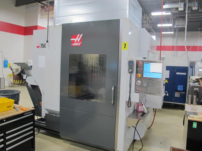 Haas UMC-750SS 5-Axis Vertical Machining Center with Through Spindle Coolant, Renishaw Wireless Tool and Parts Probing System, and High Speed Machining.