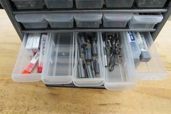 Multi-Drawer Organizer with Contents of Carbide End Mills, Taps, Countersinks and More