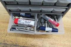 Multi-Drawer Organizer with Contents of Carbide End Mills, Taps, Countersinks and More