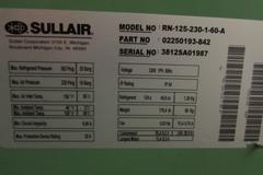 Sullair RN-125-230-1-60-A Refrigerated Compressed Air Dryer