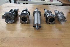 (5) Shell Mill Type Cat 40 Tool Holders, (4) With Cutters