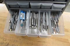 Multi-Drawer Organizer with Contents of Carbide End Mills, Taps, Countersinks and More