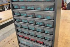 Multi-Drawer Organizer with Contents of Carbide End Mills, Taps, Countersinks and More