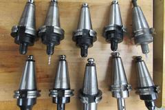 (10) End Mill Style Cat 40 Tool Holders, 1/8" to 3/4" Capacity