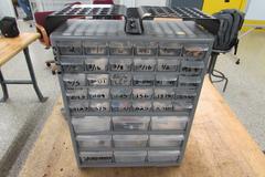 Carbide End Mills, Taps, (2) Big Bear ER20 Collet Racks and More in Multi-Drawer Organizer