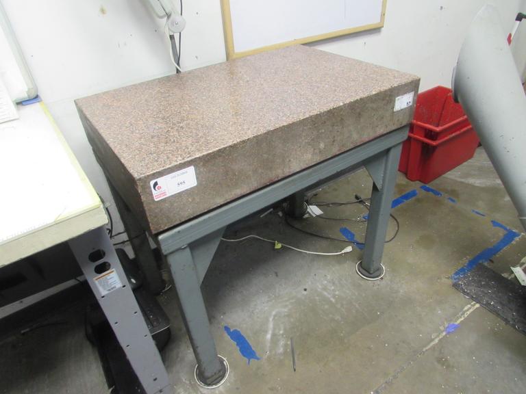 36" x 24" x 6" No-Ledge Granite Surface Plate with Stand