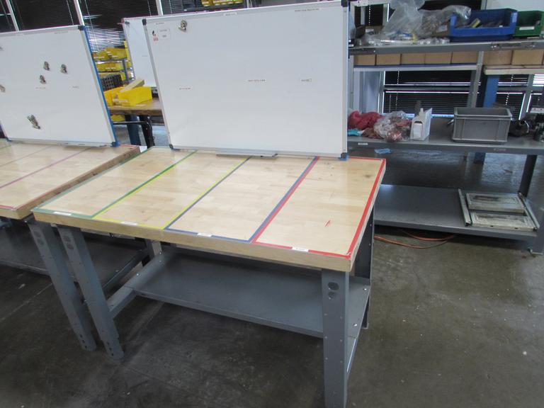 Maple Top Metal Frame Work Bench with White Board