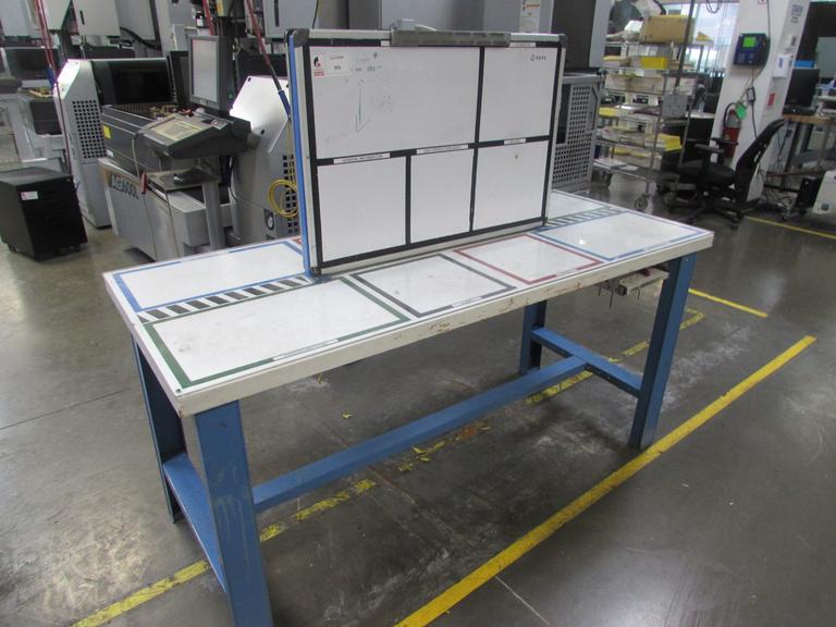 Maple Top Metal Frame Work Bench with White Board