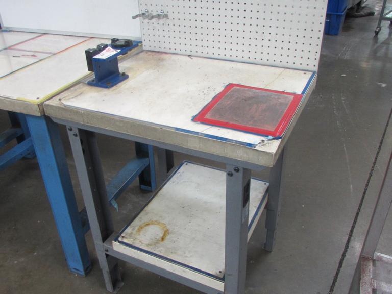 Maple Top Metal Frame Work Bench with 30-Taper Tool Clamp