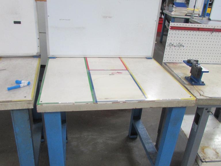 Maple Top Metal Frame Work Bench with White Board